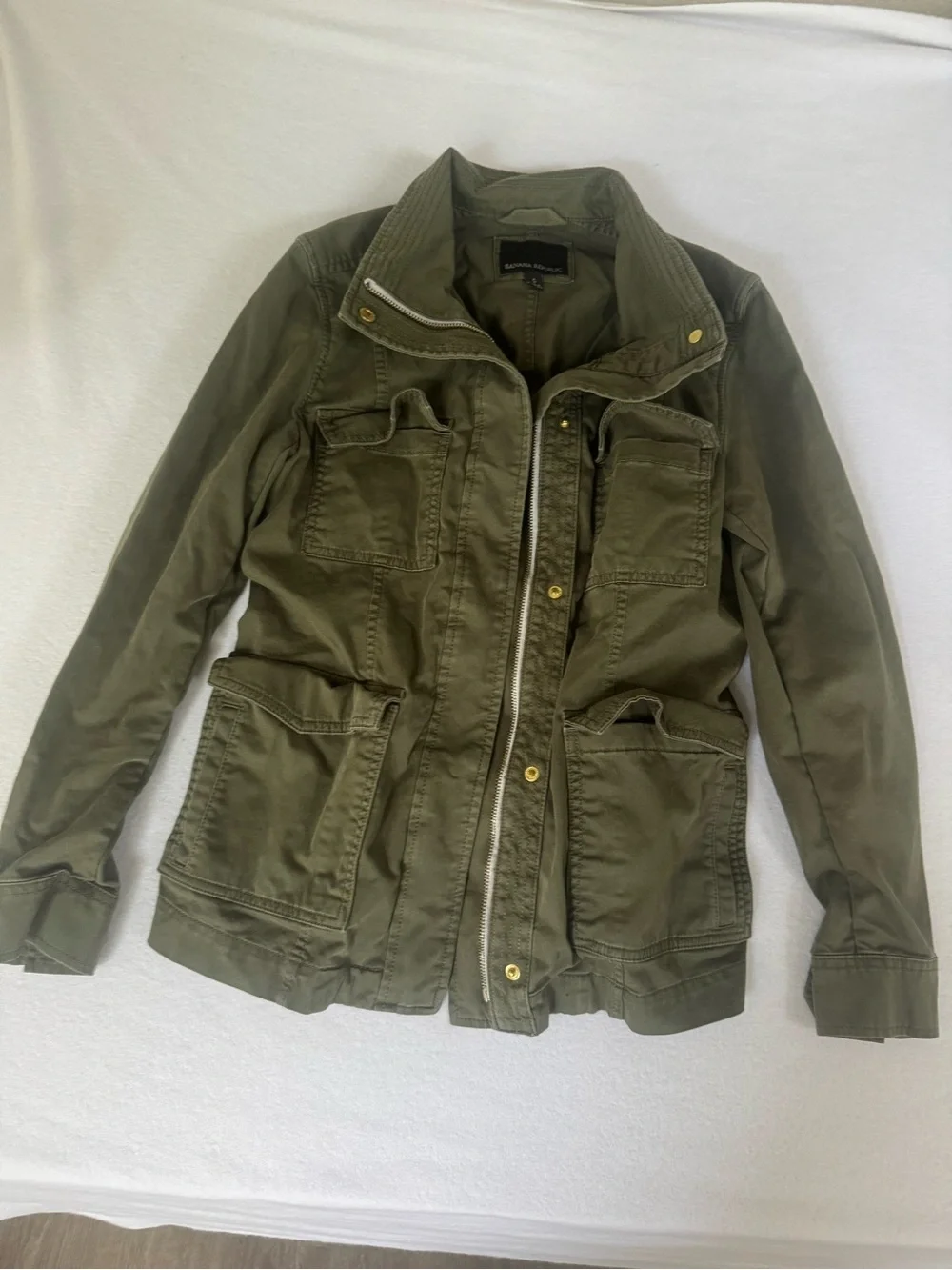 Banana Republic Olive Green Utility Bomber Jacket